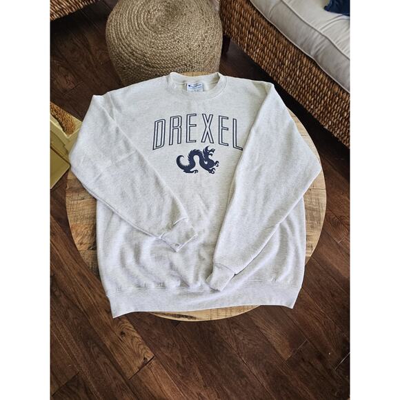 Champion Drexel University Oatmeal Crewneck Sweatshirt Size Large - Picture 2 of 10